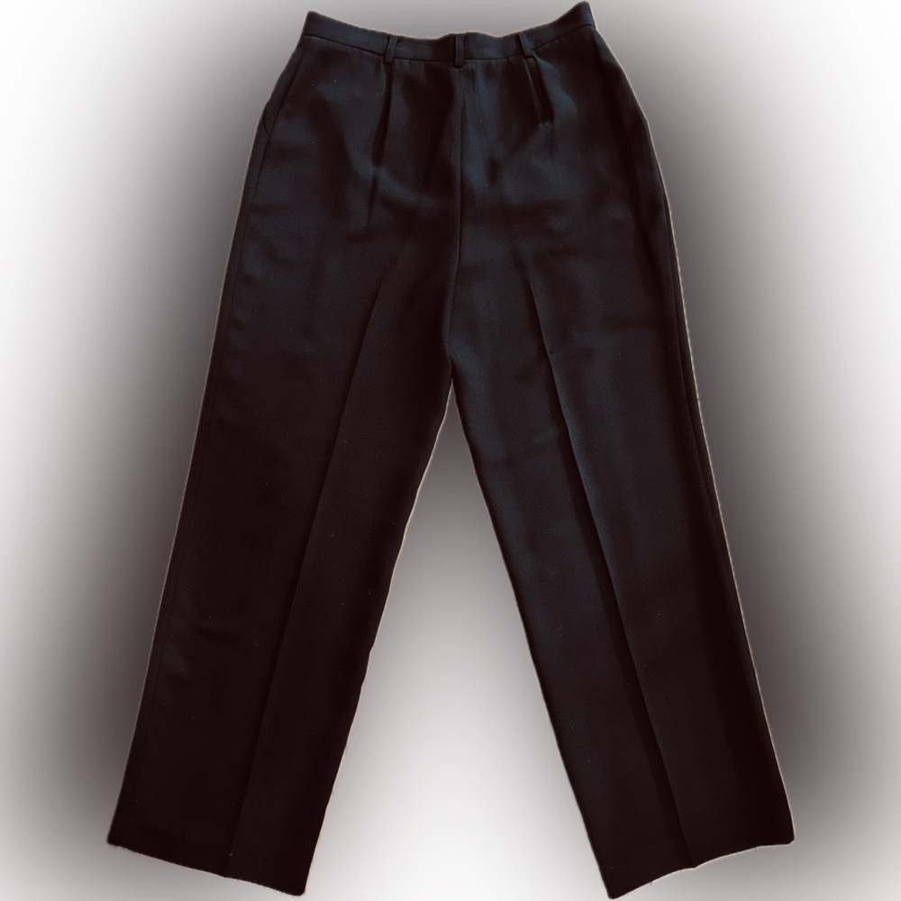 NWT Jones Wear SZ 12 black single pleat trousers w/2 front pockets/waist 32” - Picture 4 of 4